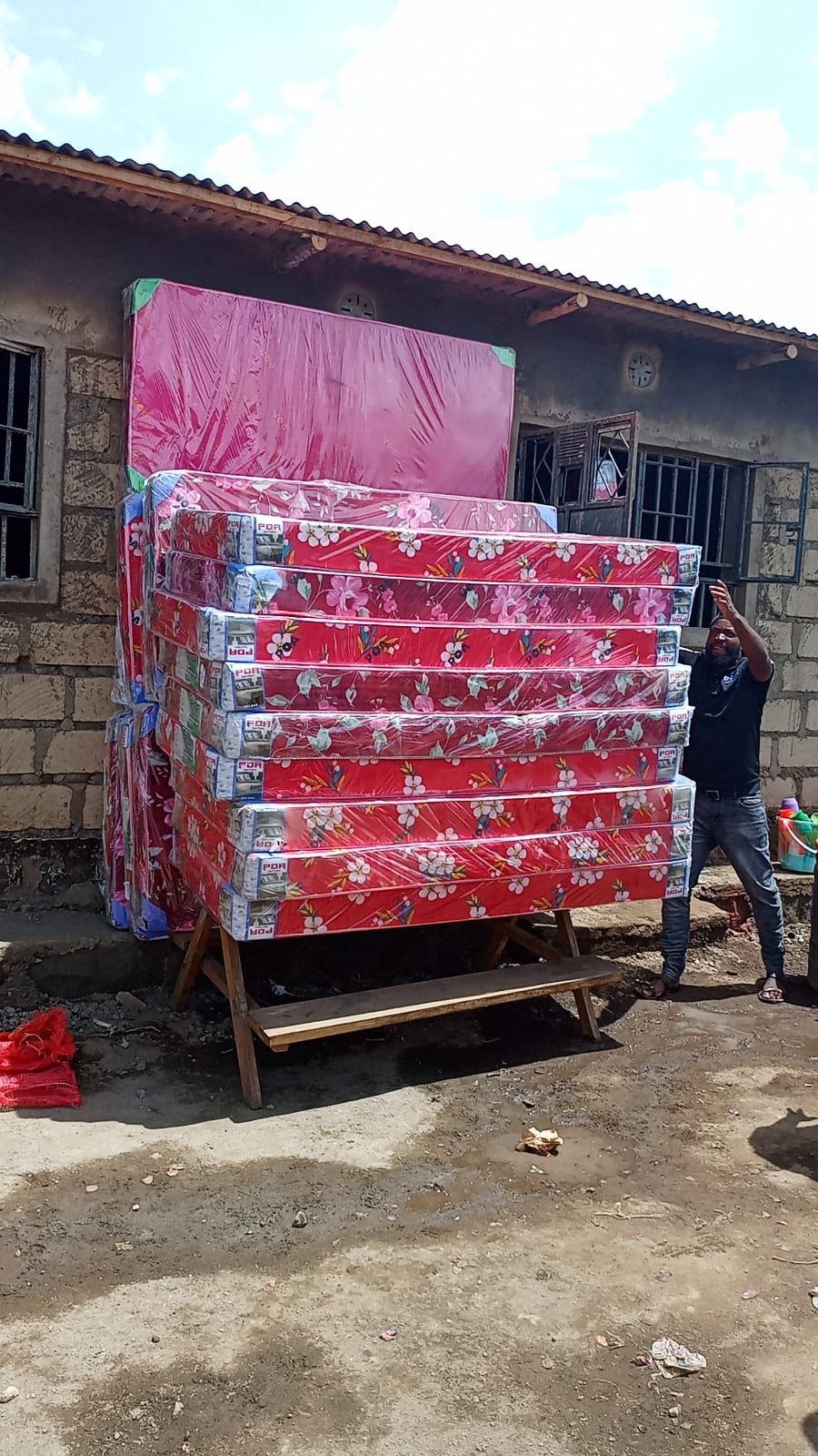 Mattresses delivered to kids in Ndabibi